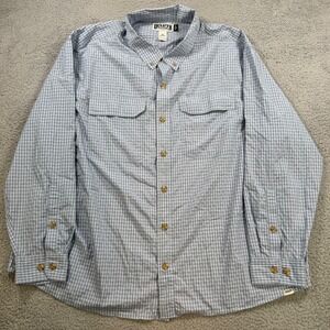 Duluth Trading Co Mens 3XL Relaxed Fit Long Sleeve Grey Button Up Shirt